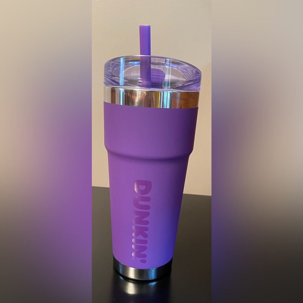 DUNKIN 24 oz Insulated Stainless Steel Travel Tumbler. “PURPLE”  NWT